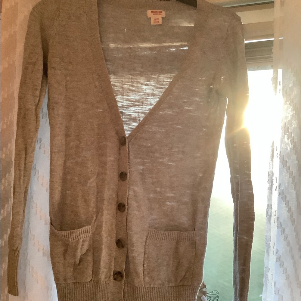 Gray button up cardigan